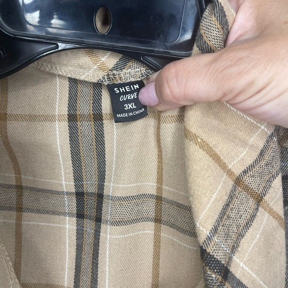 SHEIN Brown Tan Sleeveless Buttoned Shirt - Picture 3 of 4